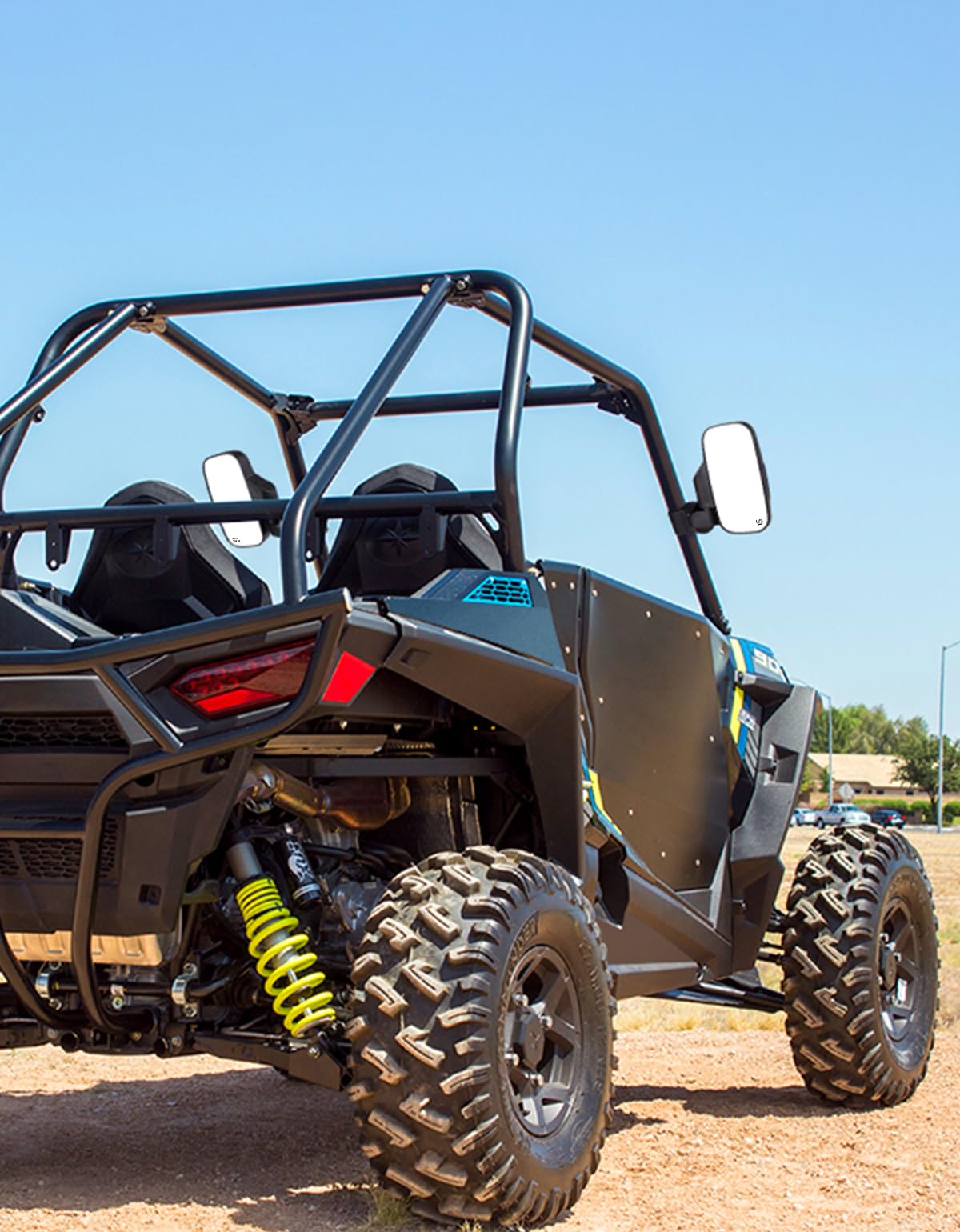 KEMIMOTO UTV Mirrors UTV Side Mirrors Fits 1.6 inch to 2 inch Roll Cage Compatible with Polaris RZR 900 1000 Can Am Kawasaki Teryx Mule Rhino YXZ Zforce Pioneer 1000/700, Shatter Proof Tempered Glass