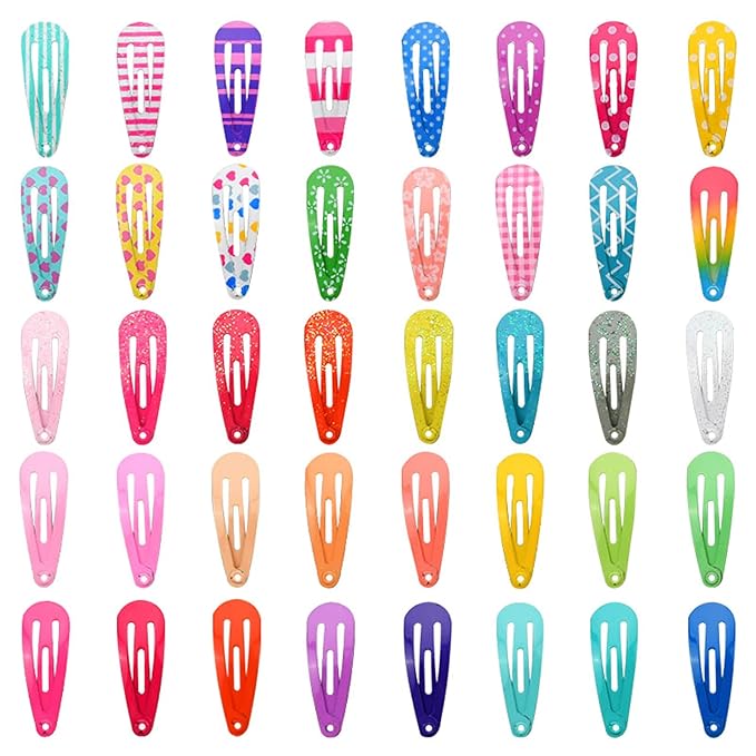 Toddler Hair Clips, Funtopia 80 Pcs (1.2 Inch, 3cm) Cute Mini Snap Hair Clips for Baby Girls Kids, Colorful Small Snap Barrettes Metal Barrette for Fine Hair