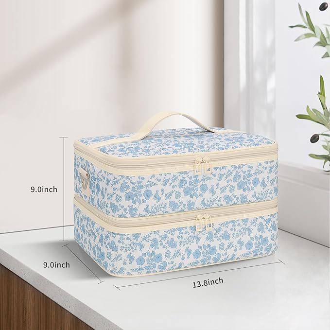 Ethereal Nail Polish Organizer Bag, Holds 50+ Bottles(15ml/0.5 fl.oz) UV Nail Lamp, Gel Polish Travel Storage Bag for Nail Kit, Gift for Manicurist, Girls