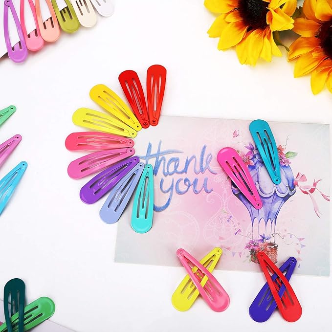 Colorful Snap Hair Clips Hair Barrettes for Girls,Clips Candy Color Hair Accessories for Kids Teens, Toddlers,Women (Color=Multicolor | Pack=100-Pack)
