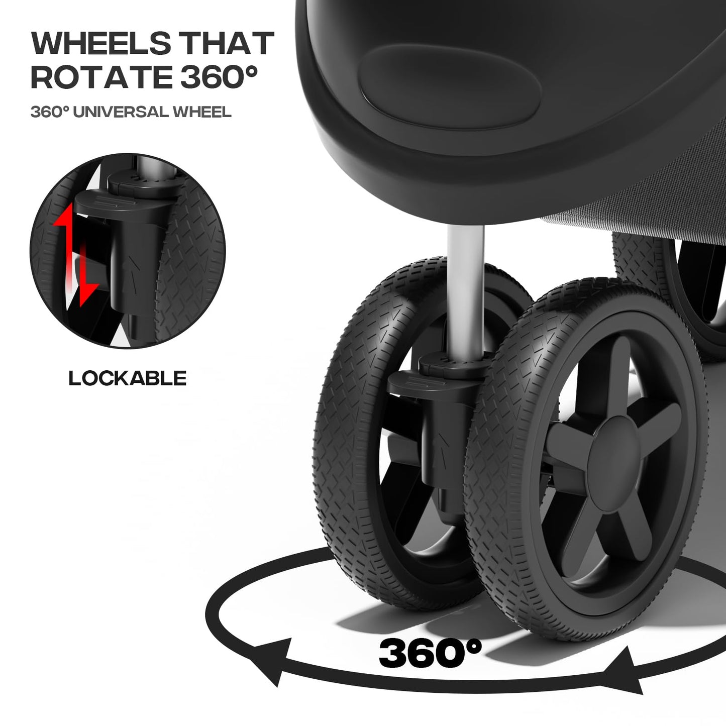 Pet Stroller for Small Dogs 10 lbs, Dog Stroller for Medium Dogs 30 lbs, Cat Strollers for 2 Cats, 3 Wheels Foldable Jogger Puppy Stroller with Storage Basket and Cup Holder, Carbon Black