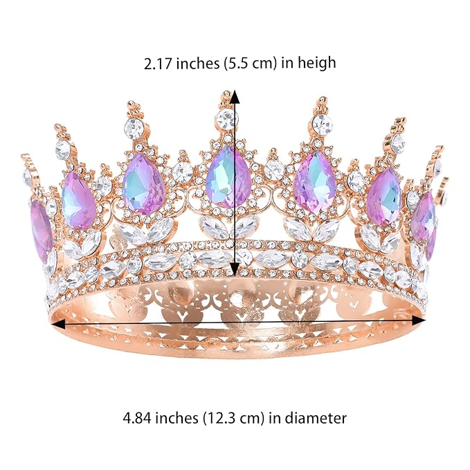Queen Crown for Women Crystal Tiara for Women Rhinestone Wedding Headband for Bride Hair Accessories for Costume Birthday Party Prom