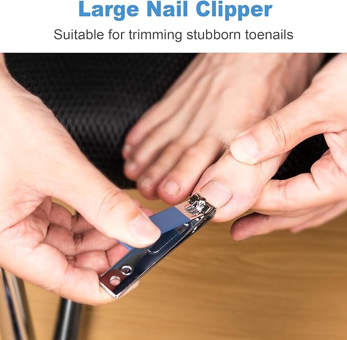 DUCOO Nail Clipper Set, 4 PCS Ultra Sharp Nail Clippers for Men, Women, Adults Toenail Fingernail Clippers, Stainless Steel Nail Cutter & File, Blue