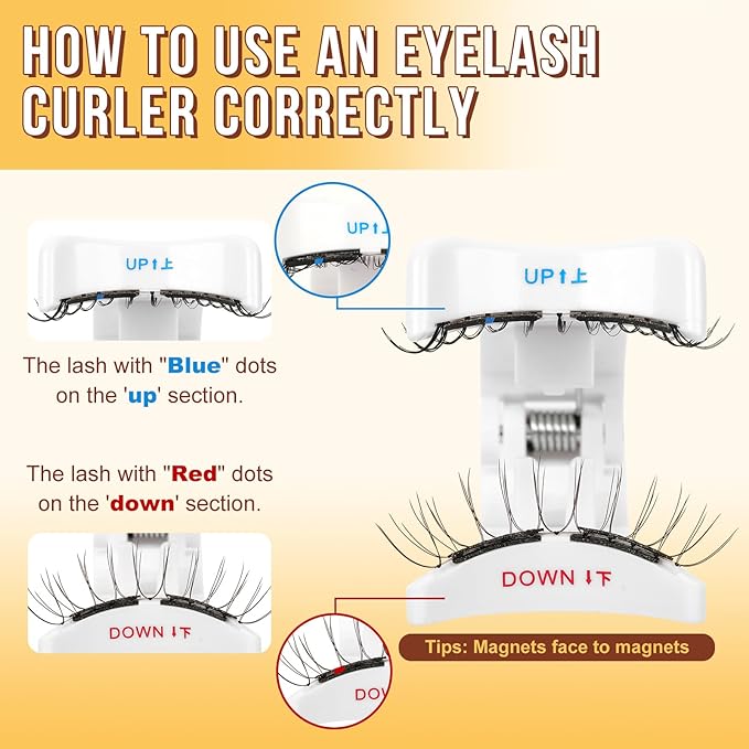 QUEWEL Magnetic-Eyelashes with Applicator, Upgrade 1 Pair Soft Magnetic Lashes, No Glue Needed Reusable Magnetic Eyelashes So Soft and Suitable for Beginners (Soft-Magnetic-C01)