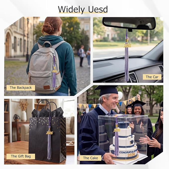 GraduationMall Single&Multiple Color Graduation Tassel with 2026 Year Charm 9"
