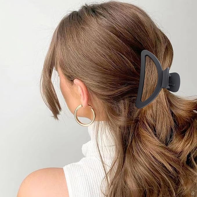 Canitor Hair Clips Set: 4 Neutral Matte Claw Clips for Thin, Medium and Thick Hair - Semicircle Cute Small Design for Women