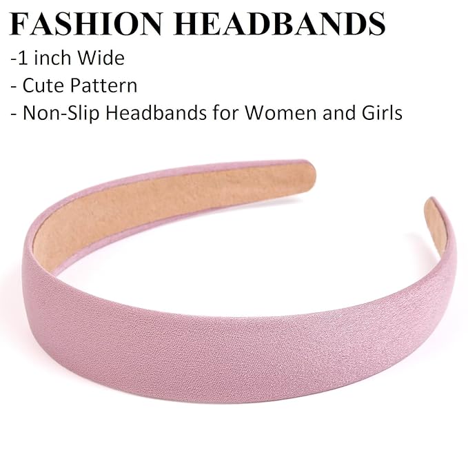 Huachi Headbands for Women Non Slip Trendy Headbands for Women’s Hair 1 inch Wide Cute Headband for Girls, Fall Head Bands Elastic Hair Bands for Womens Fashion Accessories for Women 4PCS