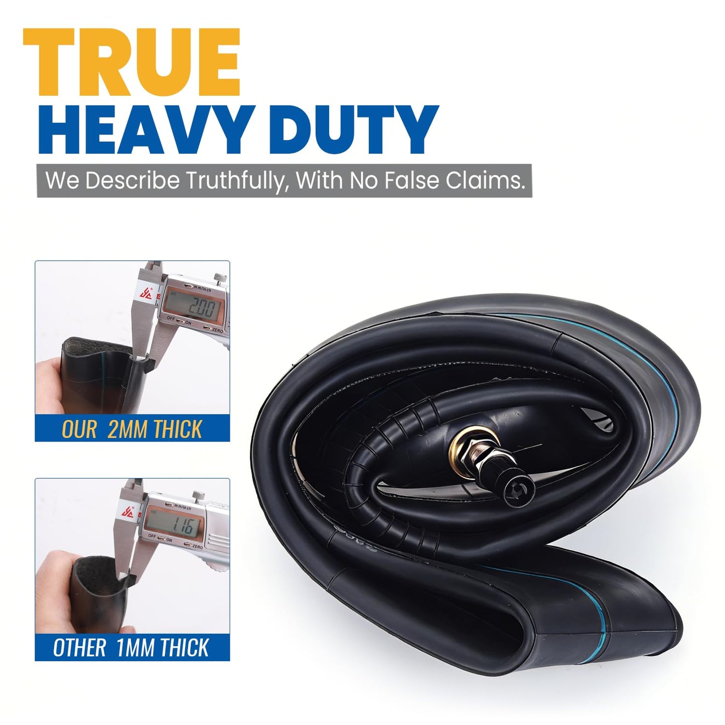 Heavy Duty, Hyssk 2mm Thick, 2.75/3.00-12" (80/100-12) Premium Inner Tube for CRF70, KLX110, PW80, SSR Dirt Pit Bike Motorcycle Rear Tire