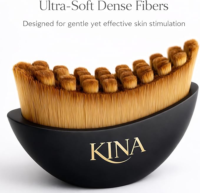 Kina Lymphatic face Brush, Lymphatic Dreinage Face Brush, Gua Sha Brush, guasha Brush for face, Facial Dry Brush for face, Puffiness, Detox Walunt.(Black)
