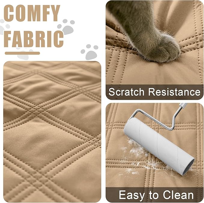 Smiry Waterproof Dog Bed Cover Blanket 40x50, Soft Reversible Pet Blanket, Washable Leakproof Cats Dogs Couch Cover for Sofa, Couch, Furniture, Camel/Camel