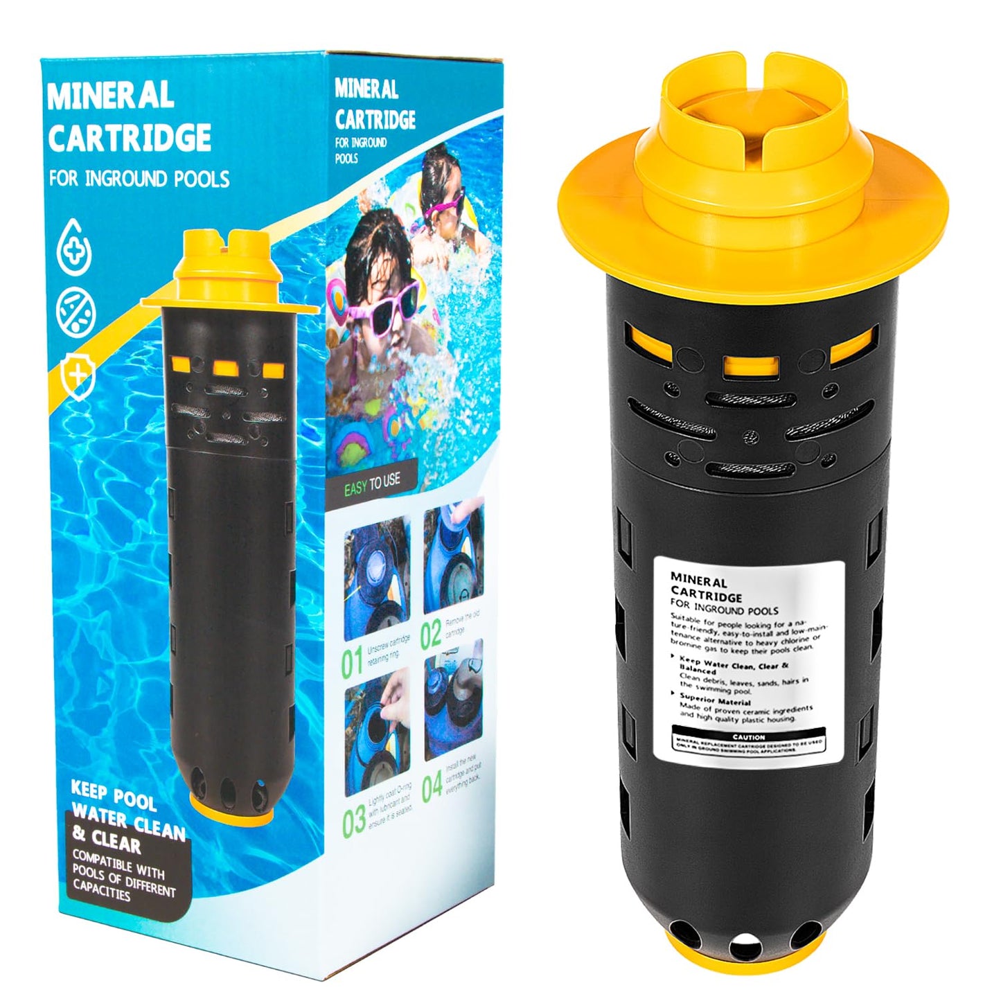 W28000 W28001 Replacement for Nature2 Duoclear 25 35 Mineral Cartridge for All Zodiac Duoclear & Fusion, Fusion Soft, Vision Pro System Aboveground Ingroud Pool Vessels for up to 35,000 Gallons Pool