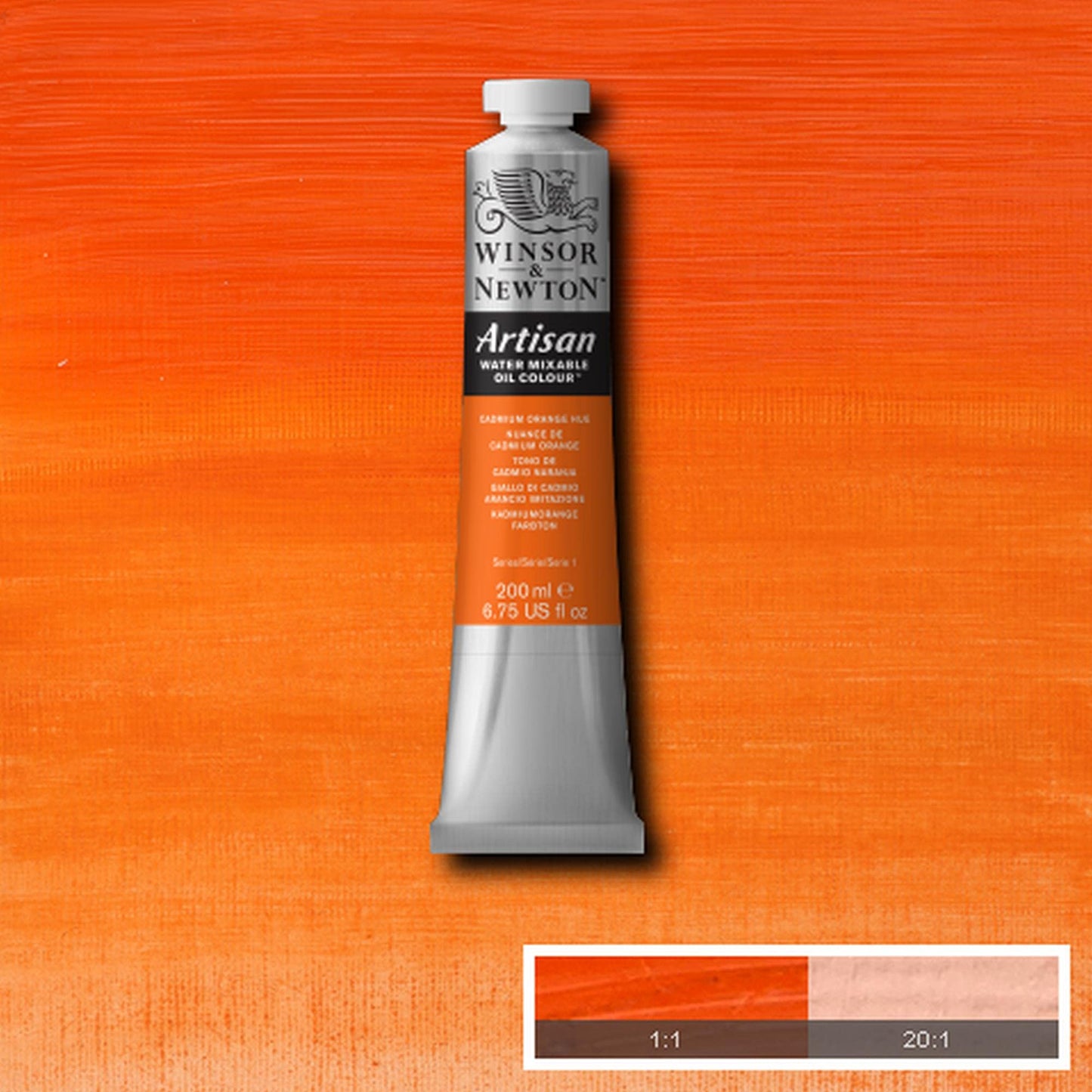 Winsor & Newton Artisan Water Mixable Oil Colour, 6.75-oz (200ml), Cadmium Orange Hue