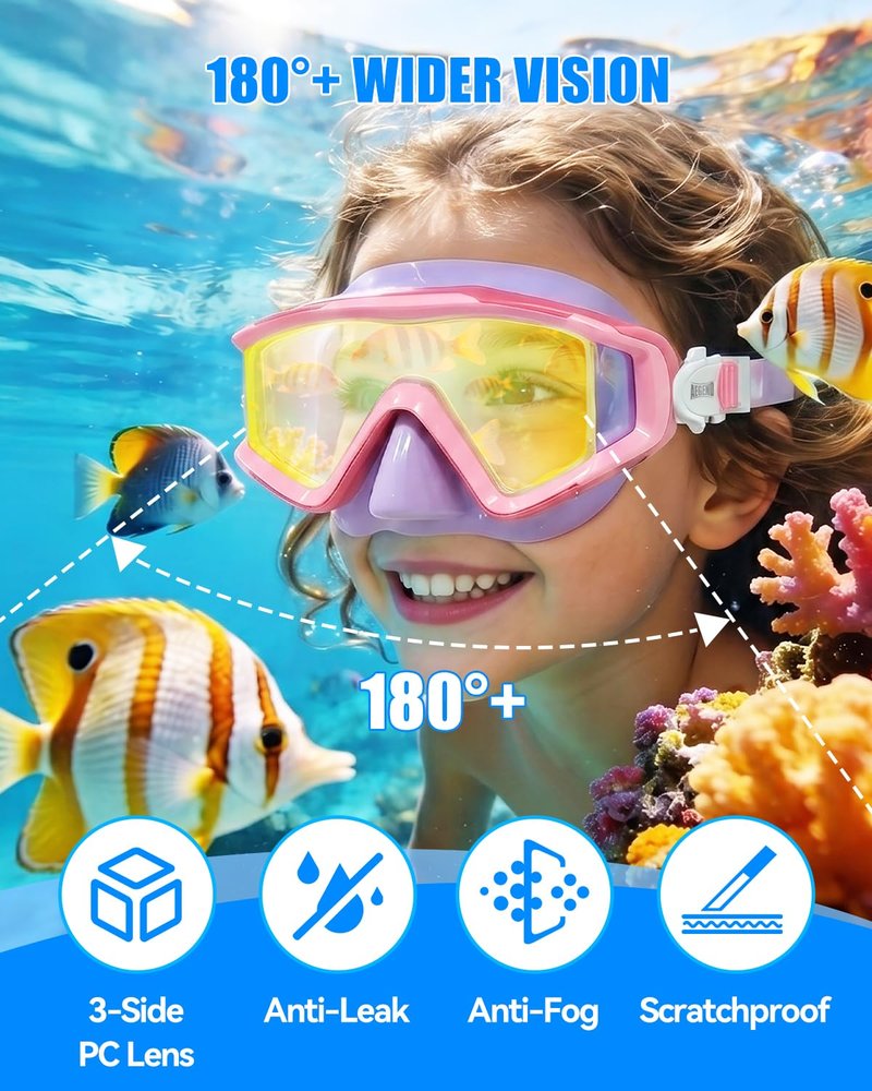 Aegend Swim Goggles for Adults Kids - 220°Wide View Anti-Fog Goggles with Mesh Bag for Indoor Outdoor Pool Beach Swimmming