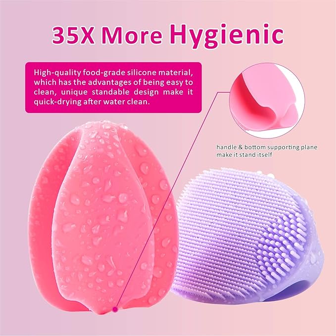 Soft Silicone Face Scrubber with Body Scrubber for Shower Gentle Exfoliating-Facial Exfoliator Scrubber Brushes for Sensitive Skin Deep Cleansing- Gift Women Men Skin Care Tool