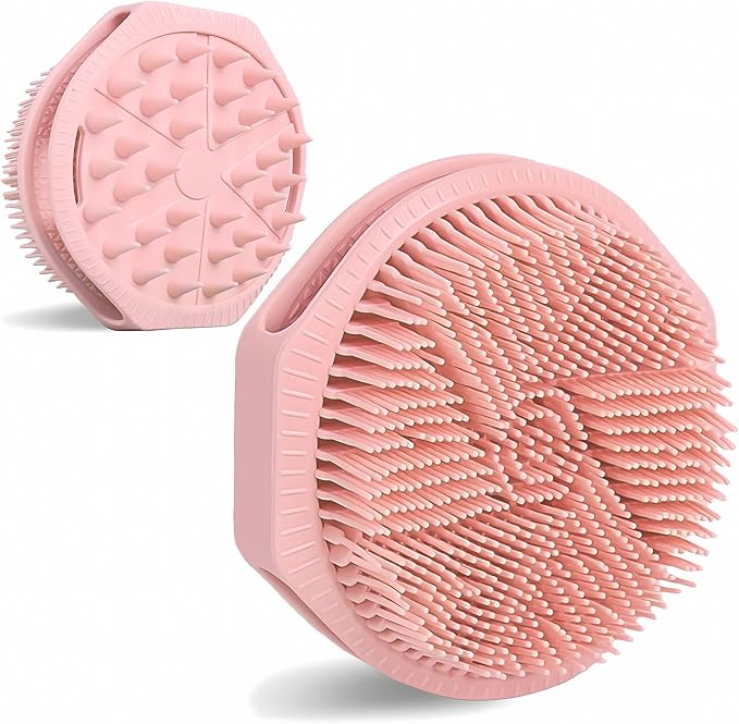 OTHIX Dual-Sided Silicone Body Scrubber -Silicone Loofah 2 in 1 Body Scrubber Exfoliator Ã¯Â¼Â Scalp Massager for Shower, All Skin Type, Lather Well, Easy to Clean, 1pc (Pink)