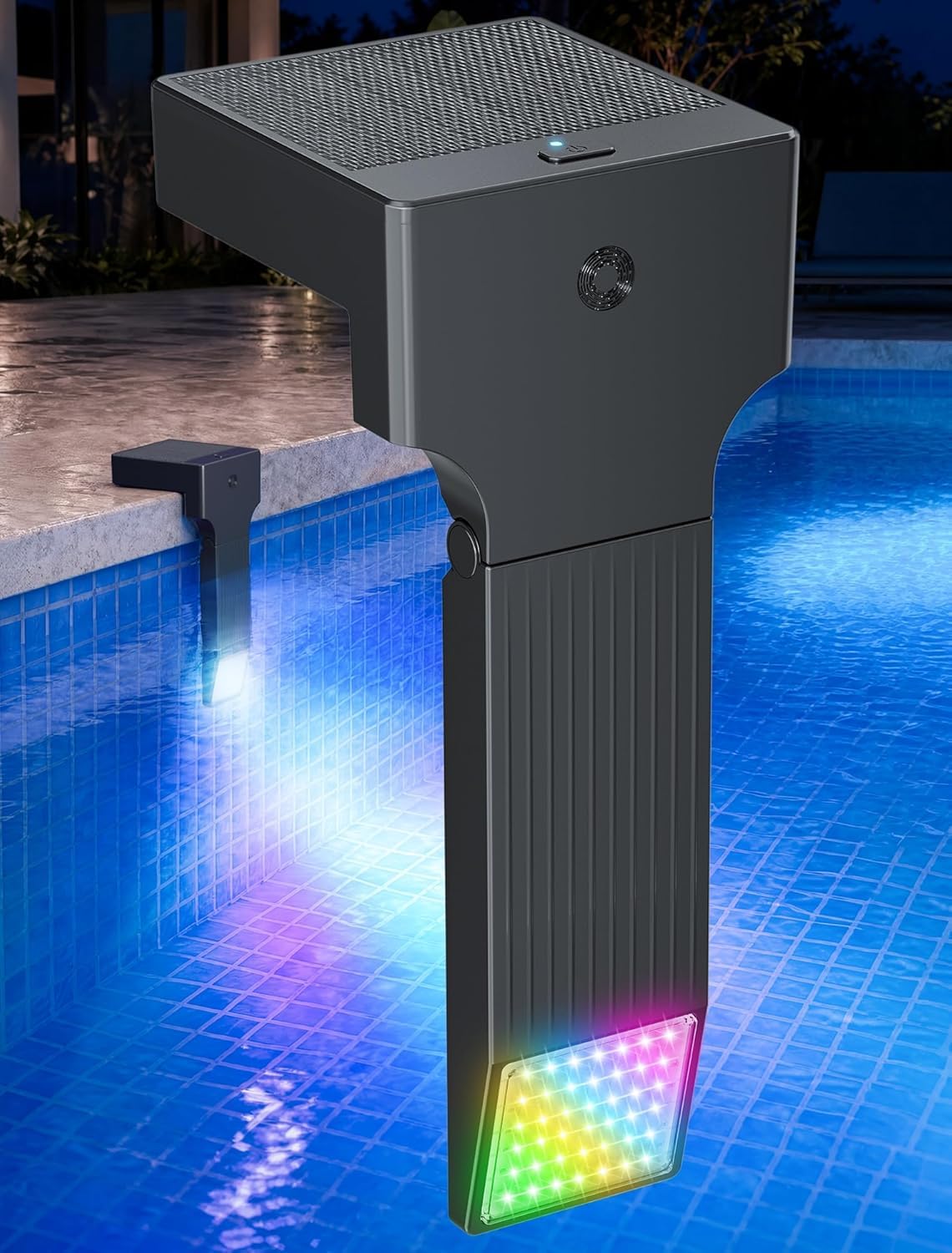 POOLHOUR Solar Pool Lights for Inground Pools Only, Waterproof LED Underwater Submersible Light with Remote & Timer, 10-Color RGB 4-Mode Poolside Solar Lights, 1 Pack