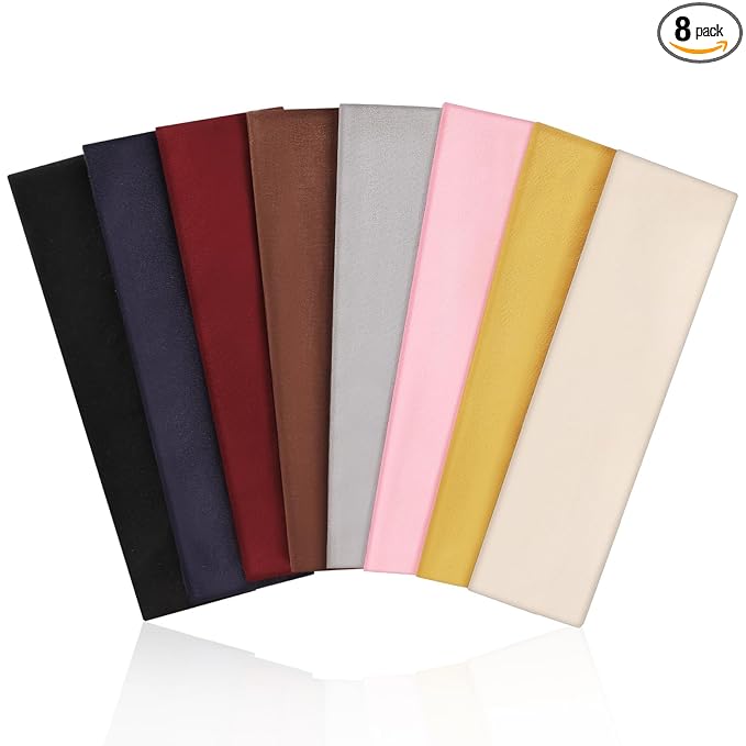 Fishinsea 8 Pack Sport Headbands for Women, Elastic Soft Fabric Non-Slip Hair Bands Hair Warp for Daily Workout Yoga Running Sports, Combo 7