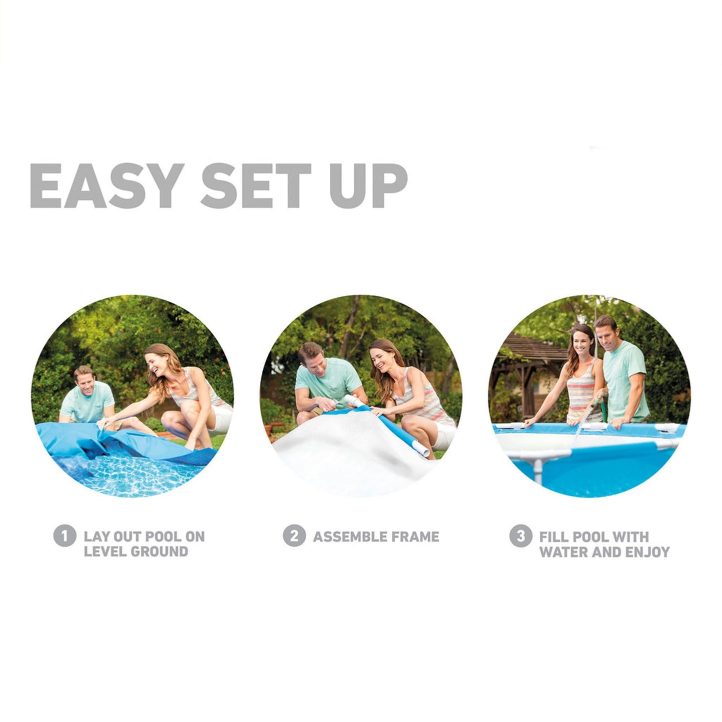INTEX 28205EH Metal Frame Above Ground Swimming Pool: 8ft x 20in – Puncture-Resistant Material – Easy Assemble – Rust Resistant – 483 Gallon Capacity