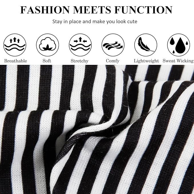 TERSE Stripe Headbands for Women Trendy Hair Accessories: Cute Head Bands for Women's Hair Fashion Hairbands 6PCS