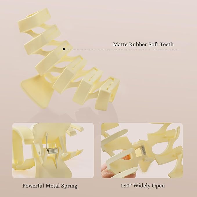 8PCS Hair Clips for Women, Flower Claw Clips for Thick Hair, Non-Slip Hair Accessories with Multi-Styles, Neutral Colors Hair Claw Clips and Variety Pack, Ideal for Girls