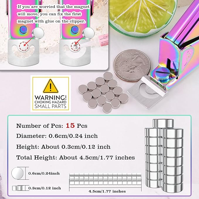 Chameleon Premium Nail Clippers with Magnets Sizers for Acrylic Nails, Artificial Fake Nail False Nail Tip Cutter Trimmer Manicure Pedicure Sharp Blade Clip Tool For Salon Home Art Beauty