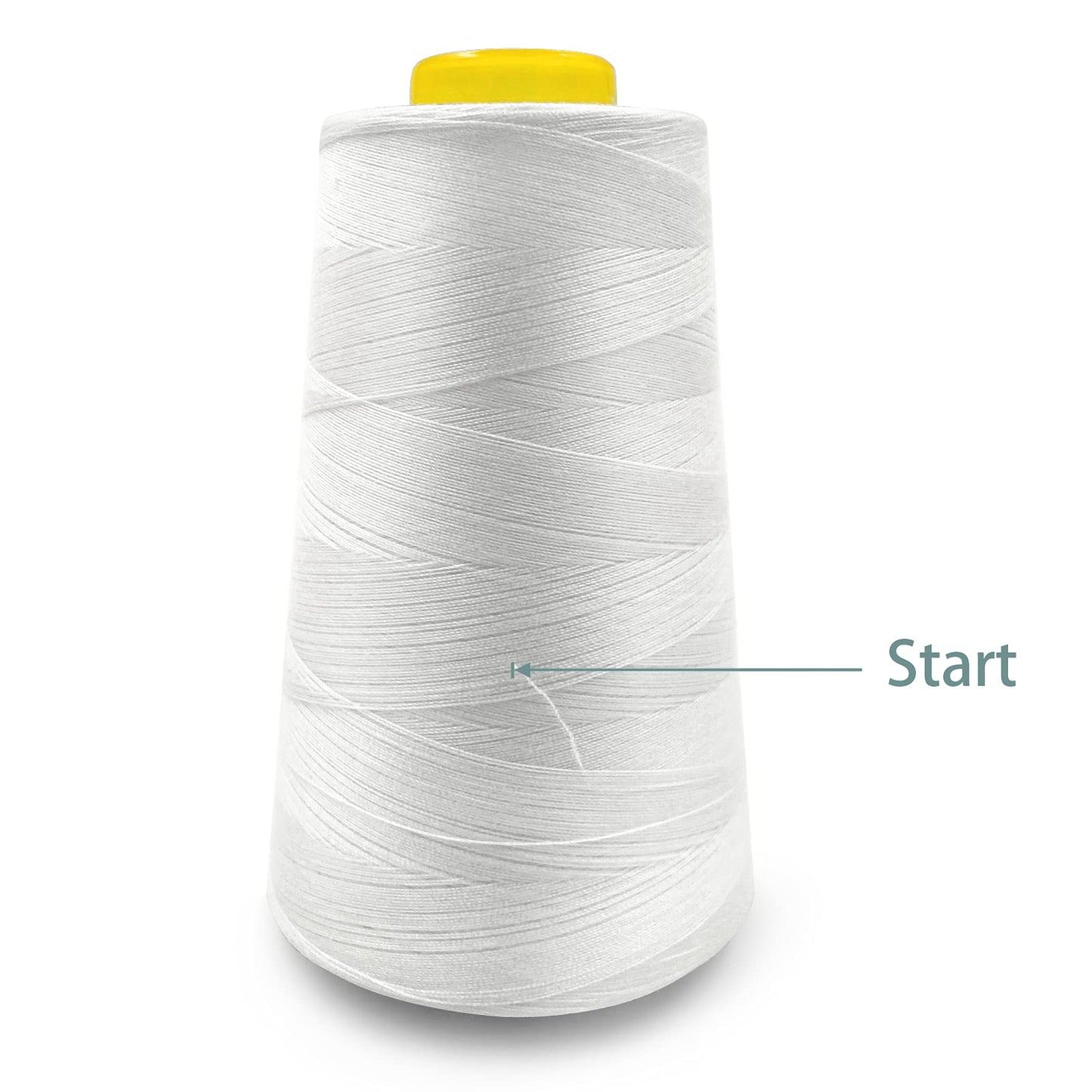 Tortoise 8 Cones of 3000 Yards Each Spool Thread for All Purpose Sewing - 100% Polyester for Serger Overlock Quilting Machine 40S/2 White+Black
