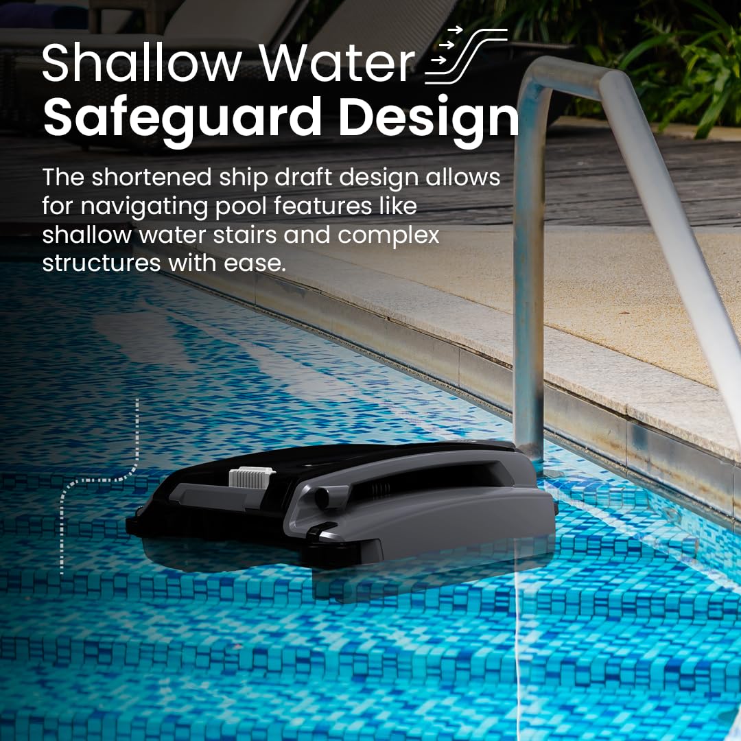 Betta SE Plus - Solar-Powered Robotic Pool Skimmer with 24/7 Continuous Cleaning Power, Dual Charging Options, Twin Salt Chlorine Tolerant Motors, and Shallow Water Safeguard