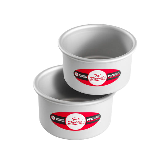 Fat Daddio's Anodized Aluminum Round Cake Pans, 2 Piece Set, 5 x 3 Inch