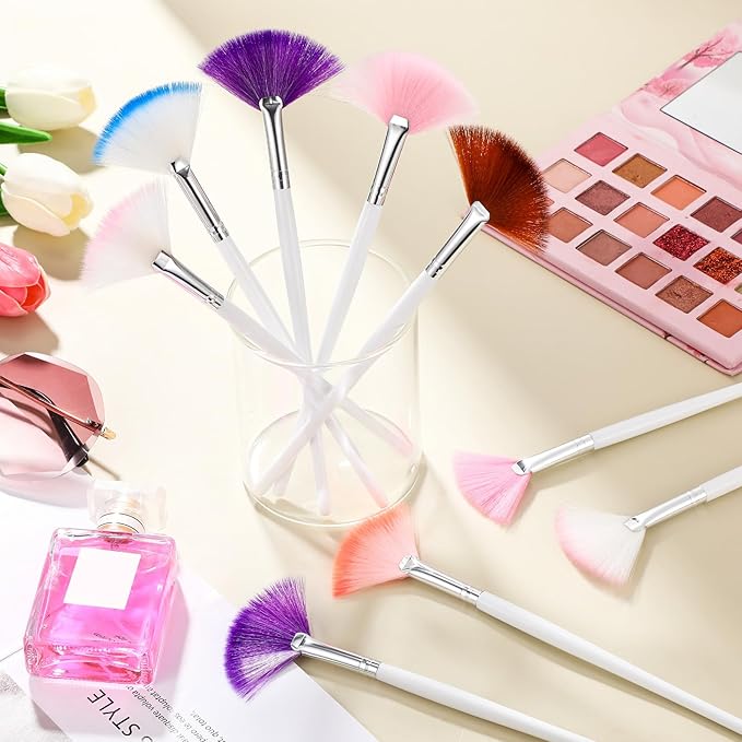 9 Pieces Facial Fan Mask Brushes, Soft Facial Applicator Brushes Tools for Peel Glycolic Makeup for Mud Cream(Multicolor)