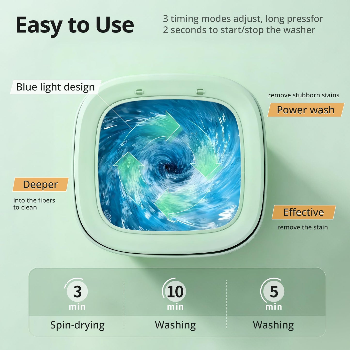 Portable Washing Machine, Mini Washer, 16L Upgraded with Spin Basket, Foldable Design Ideal for Apartment, Home and Hotel, portable washer 3 Cleaning Modes Suitable for Small Clothes