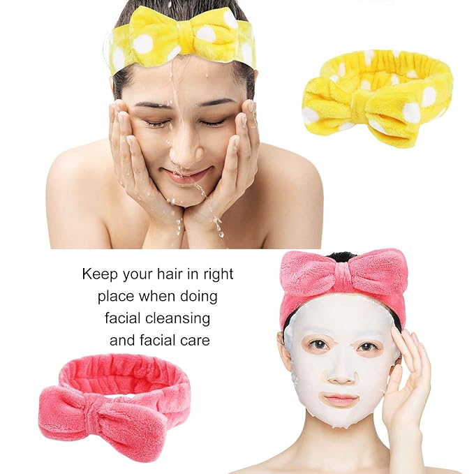 8 Pack Spa Headbands for Women, Soft Bow Skincare Headband for Washing Face, Skincare, Salon & Makeup, Bulk Spa Party Favors, Ideal Christmas Gifts or Stocking Stuffers for Teen Girls