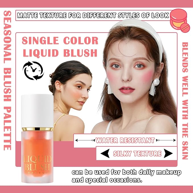 2Pcs Blush Cream for Cheeks,Face Matte Contour Blush Makeup,Buildable Shimmer Facial Cheek Blusher Shades,Blendable Cosmetic Makeup Blush A1