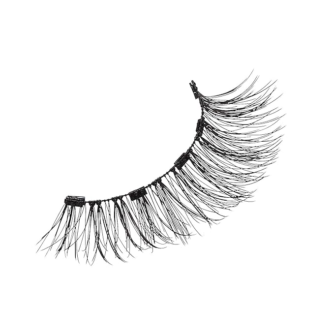 KISS Magnetic False Eyelashes and Eyeliner, ‘Charm’, 12mm, Easy to Apply, Reusable, No Glue, Flexible Band, Precision Felt Tip, Fortified Formula, 1 Pair Strip Lashes (Pack of 2)