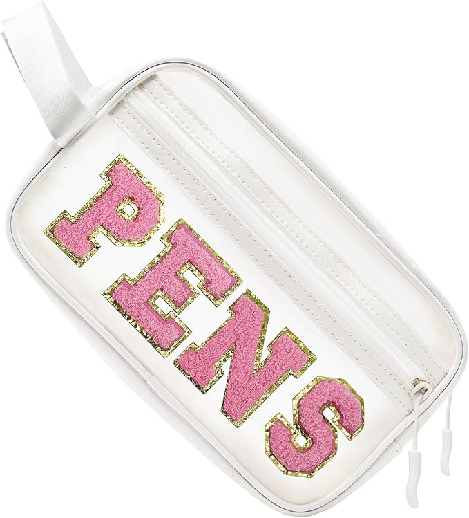COSHAYSOO Clear PENS Makeup Bag for Women Lady Work Office Cosmetic Accessories Stuff Organizer
