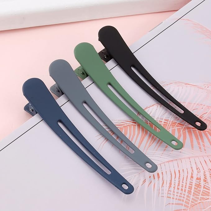 YISSION 12 PCS Hair Clips for Styling Sectioning, 3.1 Inch Matte Alligator No Crease Duck Billed Hair Barrettes for Women Girls