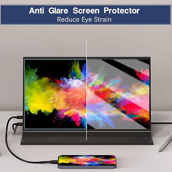 15.6 inch Portable Monitor Screen Protector for Acer/AOC/MNN/KYY/ARZOPA/InnoView/Lepow/ZSCMALLS/Newsoul/ASUS/QQH, etc. 15.6" Portable Monitor, Eye Protection Anti Blue Light Glare UV Blocking Filter