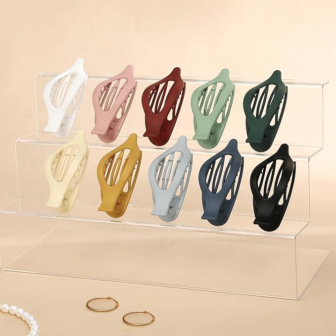 10 Pcs Flat Hair Clips for Women French Concord Claw Clips for Thick and Thin Hair Claw Clips Duck Billed Barrettes Hair Accessories for Women and Girls (Bright Colorful)