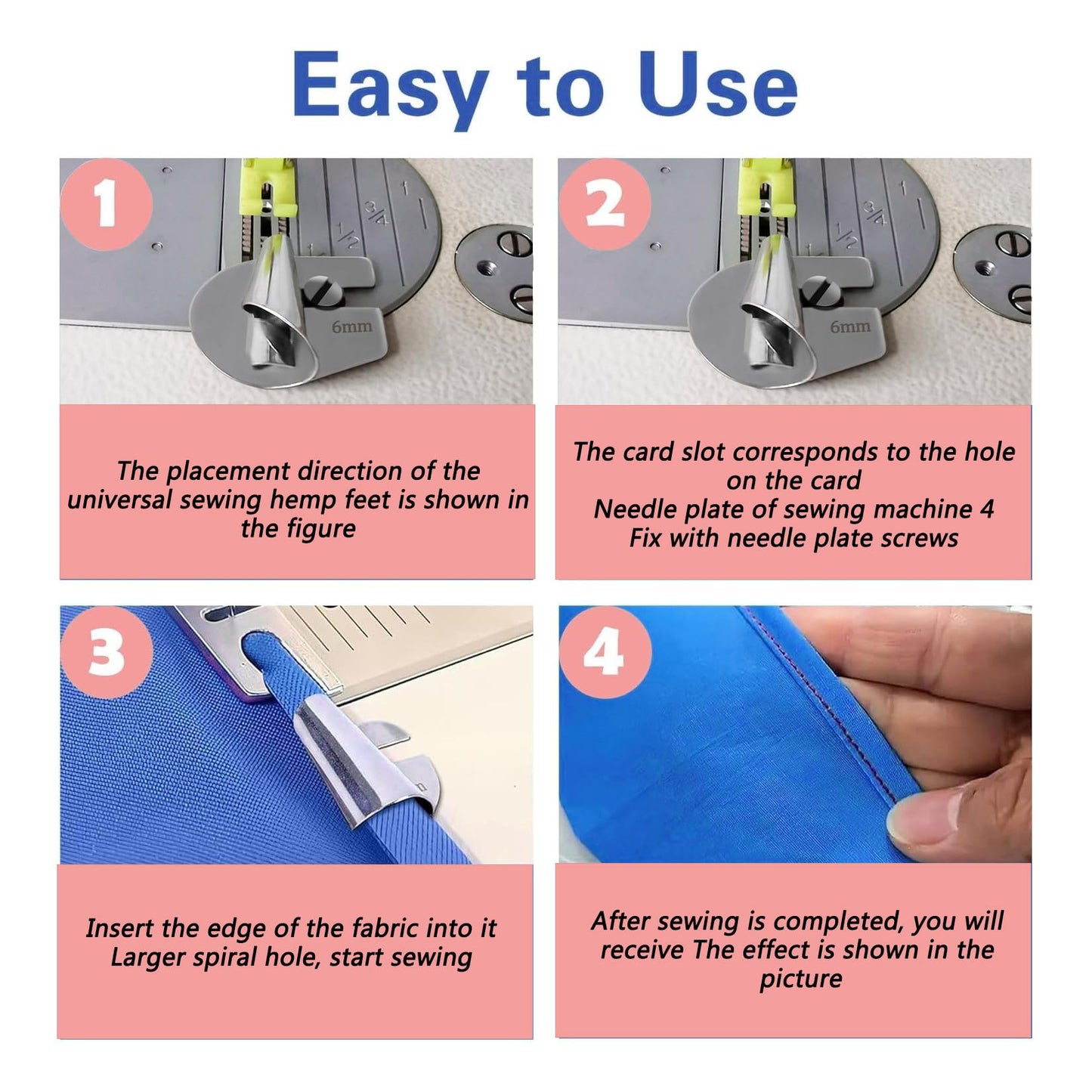 TOOVREN Sewing Rolled Hemmer Foot 8PCS Rolled Hem Presser Foot 3/4/5/6/7/8/9/10mm 8 Sizes Wide Rolling Hem Foot Sewing Machine Presser Feet Hemmer Home Industrial Curved Scroll Hemming Feet