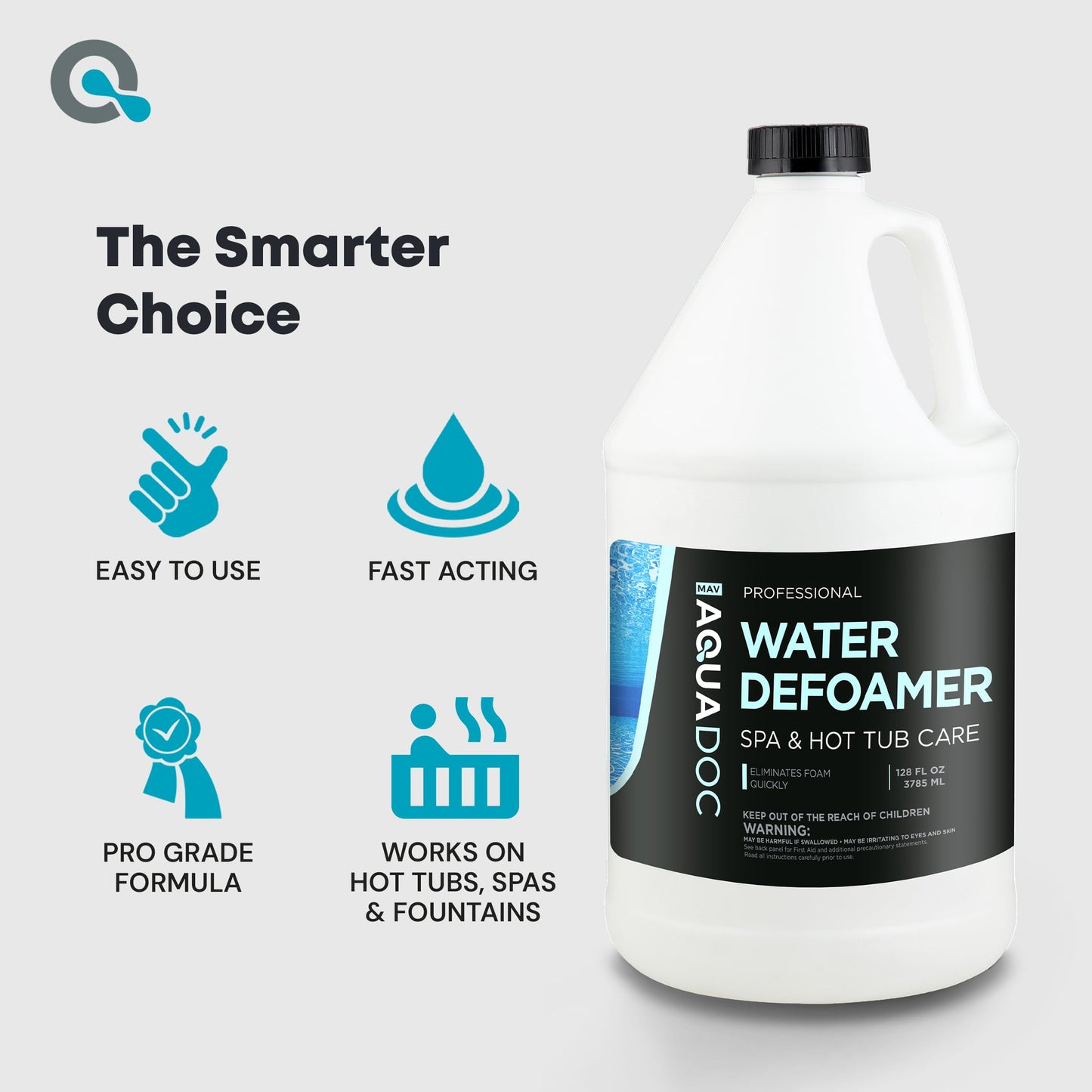 Hot Tub Defoamer - Spa Defoamer for Hot Tub Owners 128oz, Spa Anti Foam to Keep Foam Down, Hot Tub Chemicals Made in USA - AquaDoc