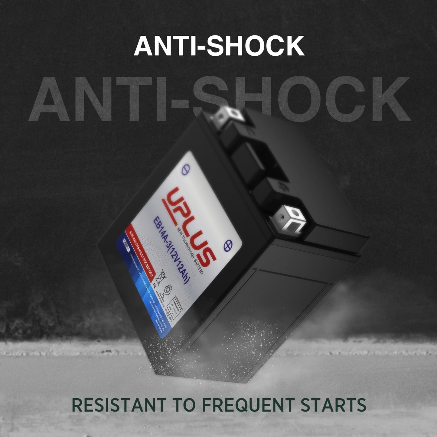 UPLUS YTX14AHL-BS Motorcycle Battery, EB14A-3 12V 12Ah SLA Batteries Maintenance Free Scooter ATV AGM Battery, Replacement for PTX14AHL-BS, GTX14AHL-BS, YUAM62H4L, YB14L-A2, 12N14-3A, YB14L-B2, ETX15L
