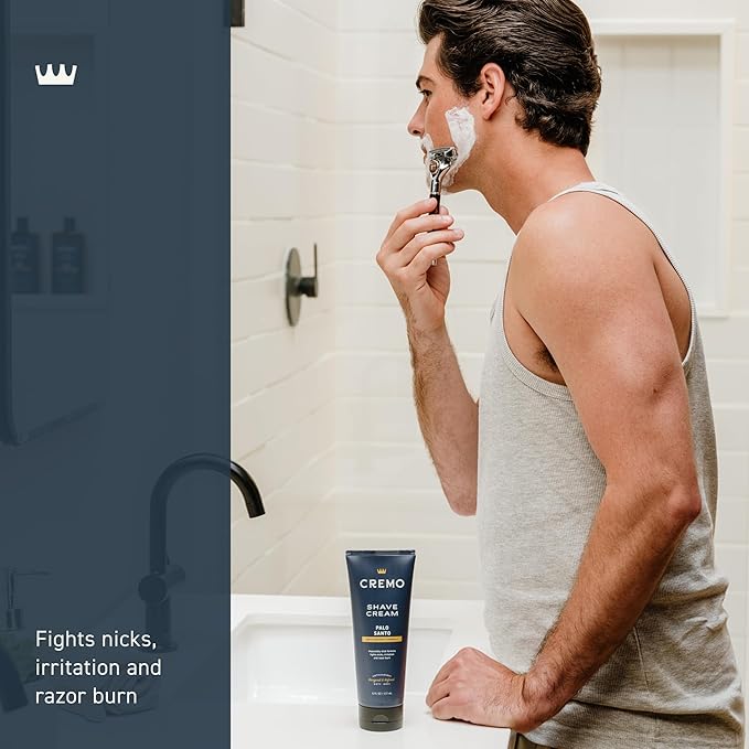 Cremo Palo Santo Shave Cream,Astonishingly Superior Ultra-Slick Shaving Cream for Men,Fights Nicks,Cuts and Razor Burn,6 Fl Oz,(Pack of 2)