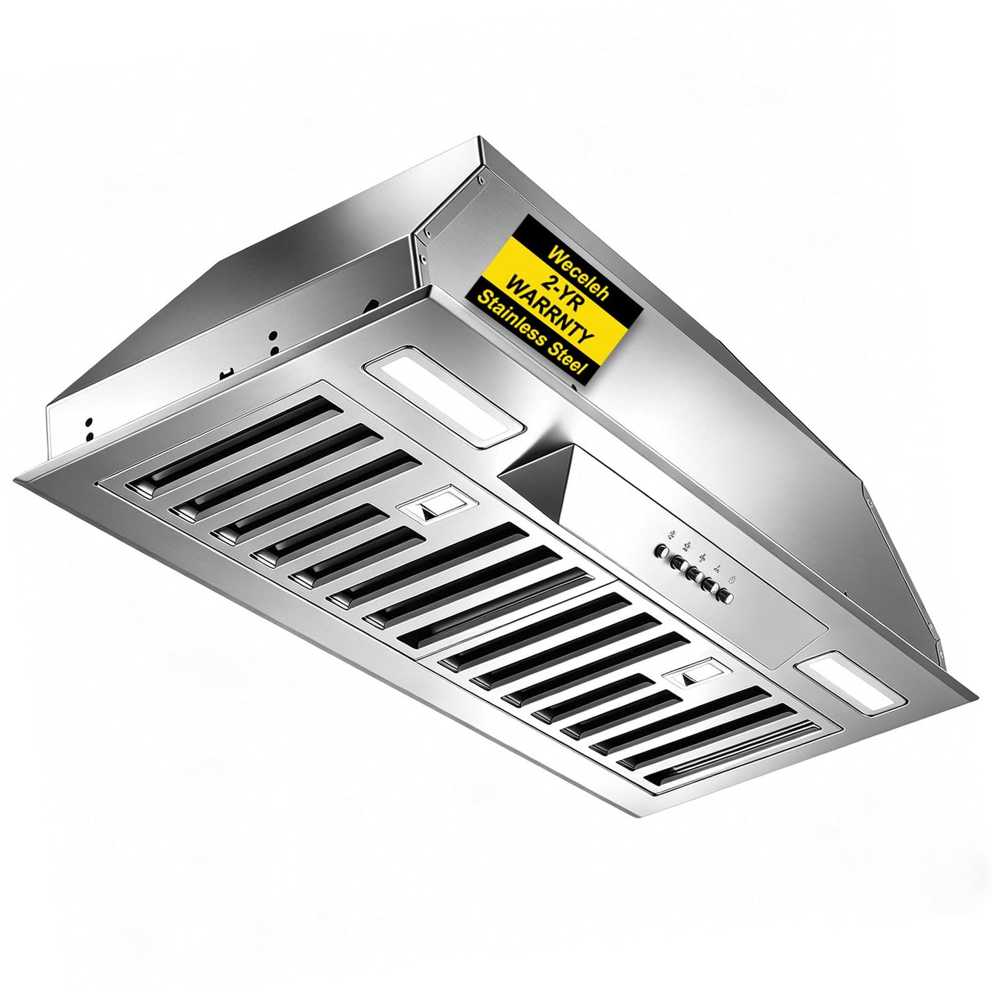 30 Inch Built-in Range Hood Insert, 900 CFM Kitchen Vent Hood, Stainless Steel Stove Vent, Ducted/Ductless Convertible Stove Hood, 25Â° Elevated Screen & Square LED Lights