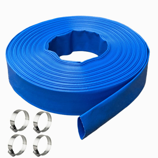 1 Inch Backwash Hose - 25Ft Heavy Duty Flat Discharge, Weather & Burst Resistant, Best Hose for Inground Pools & Pool Filter/Drain