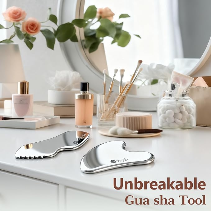5-in-1 Stainless Steel Muscle & Fascia Scraper Tool Set, For Body Skin Massage and Sore Muscles, Myofascial, Iastm Tools, Soft Tissue Mobilization Tools, Full Body Gua Sha Kit, Great Gift Idea for Her