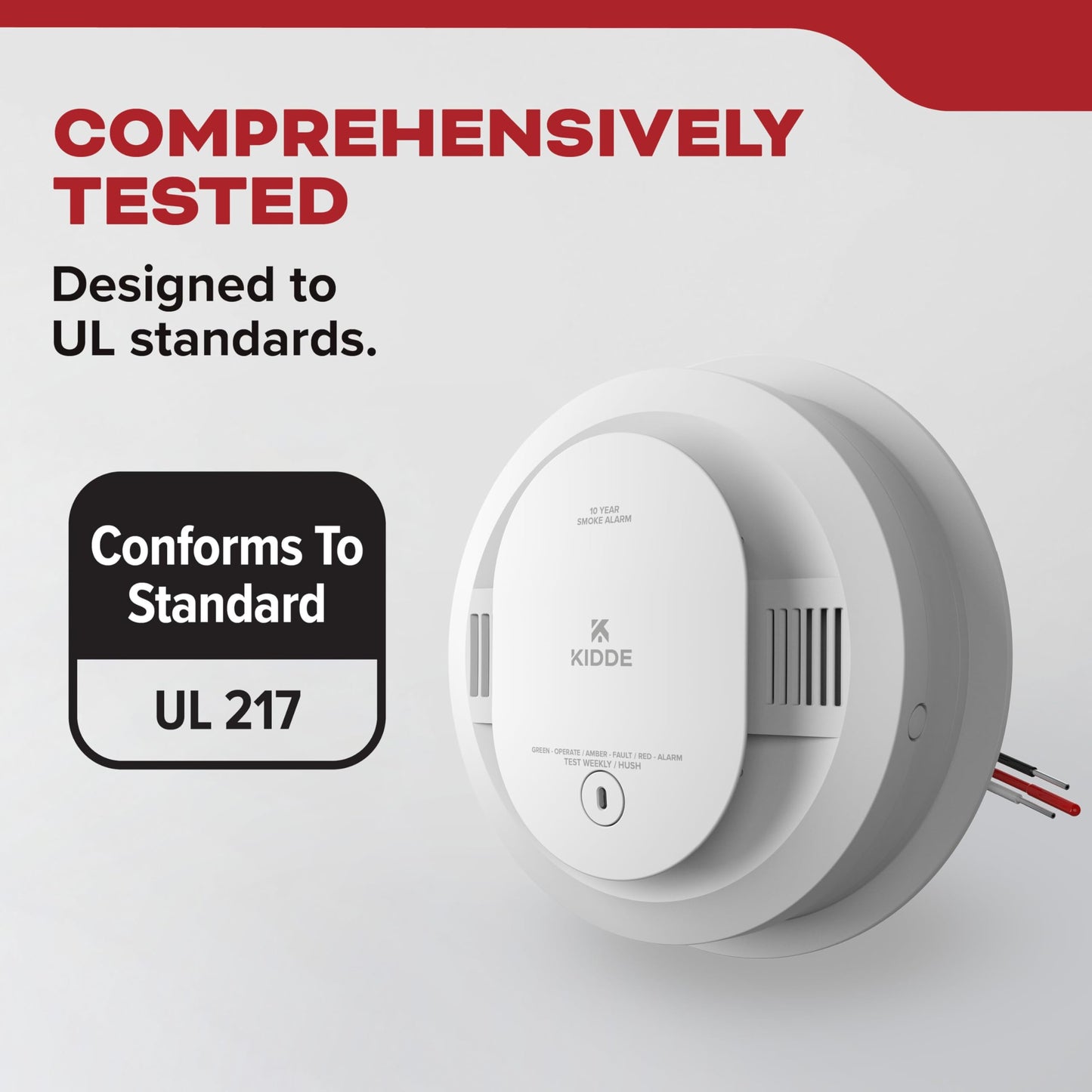 Kidde Smoke Detector, Hardwired with 10-Year Battery Backup, Interconnectable, LED Status Lights, 85 dB Alarm, 5-inches, 20SA10, 1 Pack