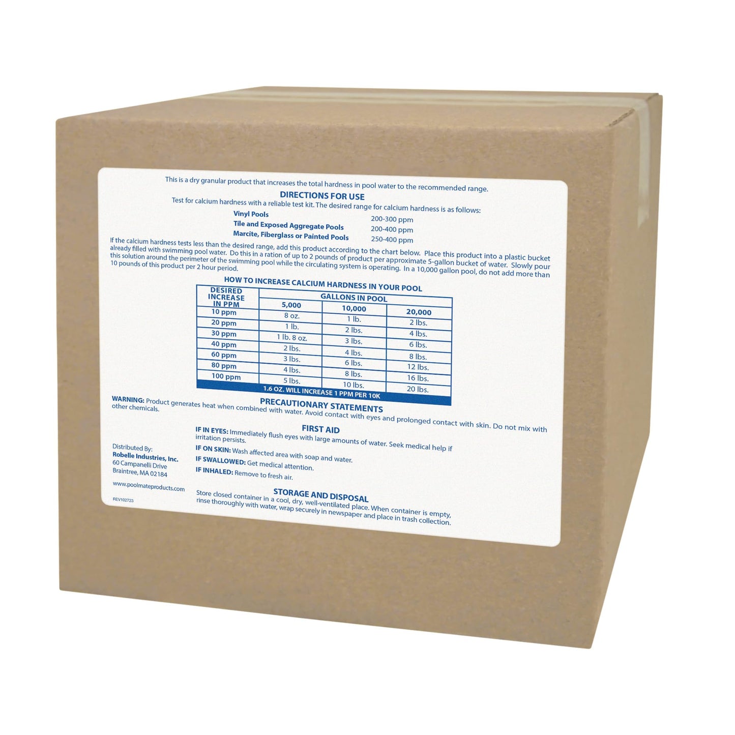 Pool Mate 16-Pounds Premium Calcium Hardness Increaser for Pools, 100% Calcium Chloride