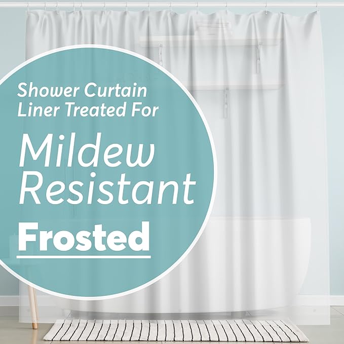 BigFoot Shower Curtain Ã¢ÂÂ 72 x 84 PEVA Premium Shower Curtain with Rustproof Metal Grommet and 3 Magnetic Weights Ã¢ÂÂ Odor Free and Compatible with Standard Showers, Frosted