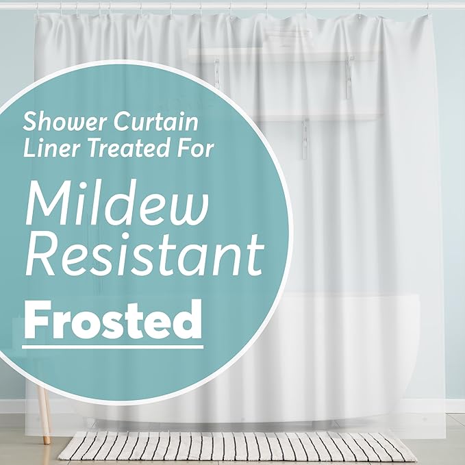 BigFoot Shower Curtain Ã¢ÂÂ 72 x 72 PEVA Heavy Duty Shower Curtain with Rustproof Metal Grommet and 3 Magnetic Weights Ã¢ÂÂ Odor Free and Compatible with Standard Showers, Frosted