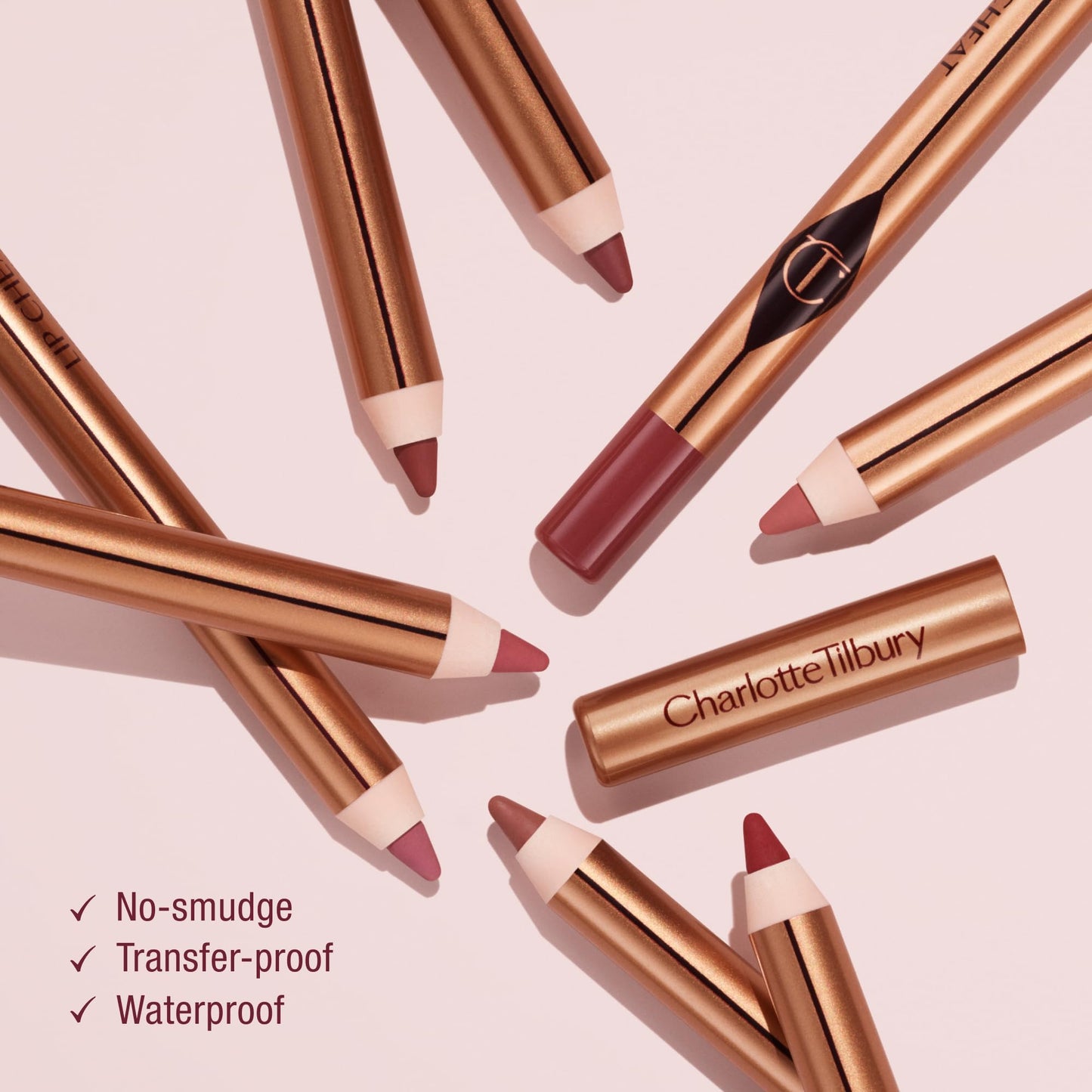 Charlotte Tilbury Lip Cheat Lip Liner Pencil - Gives Lips a Fuller-Looking, Defined Pout - Enriched with Jojoba Oil & Hyaluronic Acid - Waterproof, Smudge-Proof & Transfer-Proof - Pillow Talk