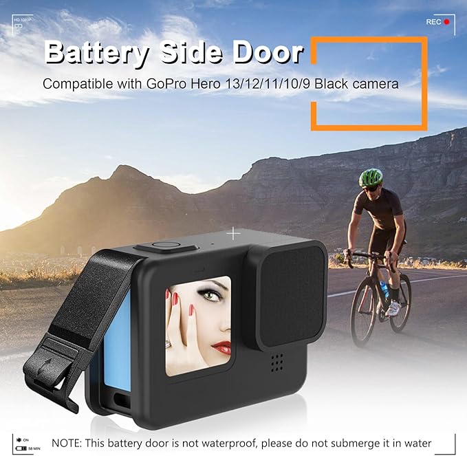 Replacement Battery Door Cover Compatible with GoPro Hero 13, 12, 11, 10, 9 Black Cameras, Dustproof Side Door Camera Accessories for Hero13